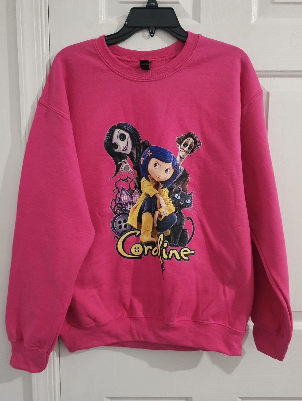 Custom Pink Spooky Girl Graphic Crewneck Sweatshirt Y2K Goth
